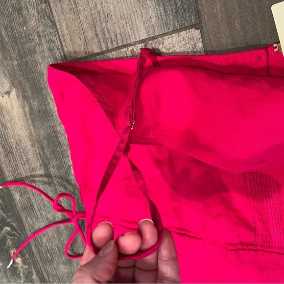 NWT $198 Magaschoni Linen Open Needlework Pintuck Wide Leg Lined Jumpsuit sz S - Picture 6 of 14